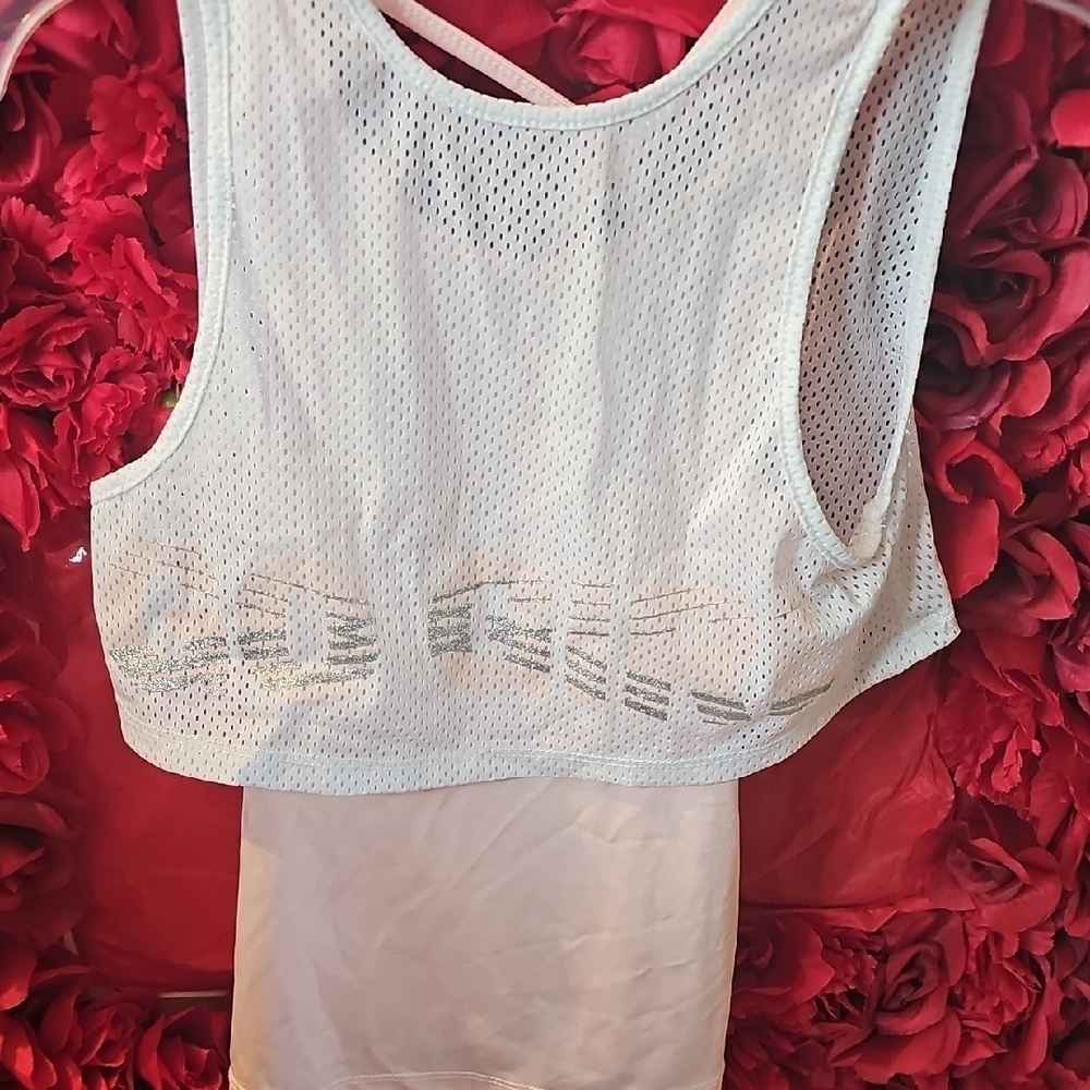 White Mesh Crop Top